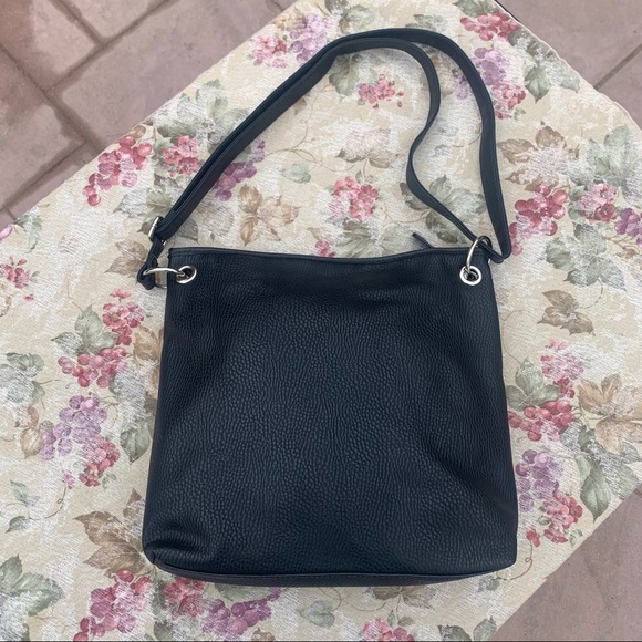 Handbags - Faux Leather Crossbody Shoulder Bag Black